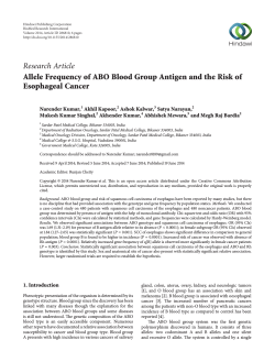 Allele Frequency of ABO Blood Group Antigen and the Risk of