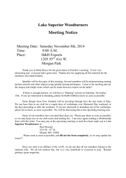 Lake Superior Woodturners Meeting Notice