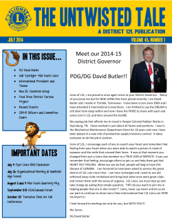 Meet our 2014-15 District Governor PDG/DG David