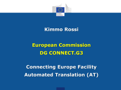 Kimmo Rossi European Commission DG CONNECT.G3