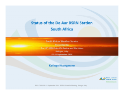 Status of the De Aar BSRN Station South Africa - Isac-Cnr