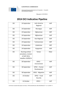 2014 DCI Indicative Pipeline - EU