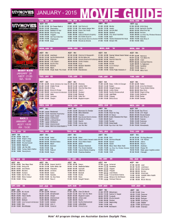 Schedule UTV Movie-January-2015