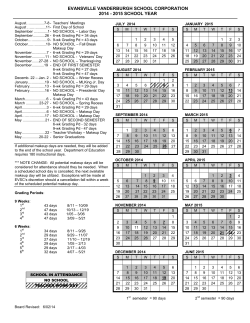 2014-15 EVSC Calendar