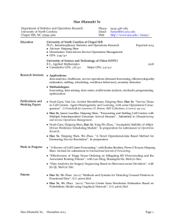 Han (Hannah) Ye: Curriculum Vitae
