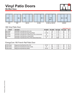 Patio Doors Min/Max Chart