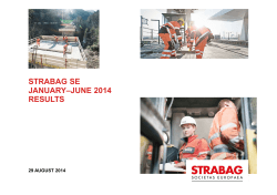 STRABAG SE JANUARY–JUNE 2014 RESULTS