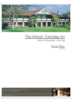 Dinner Menu - Yanchep Inn