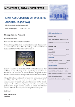 Nov 2014 Newsletter - Sikh Association of Western Australia