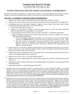 RN Endorsement Application - Louisiana State Board of Nursing