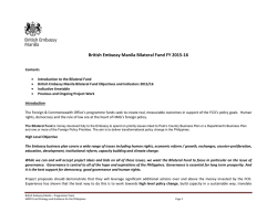 Bilateral Programme Fund Strategy FY 2015-16
