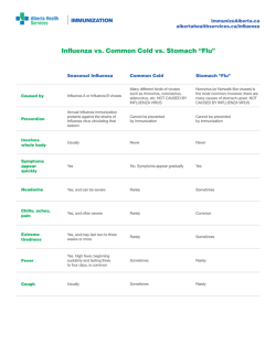Influenza vs. Common Cold vs. Stomach &ldquo;Flu&rdquo;