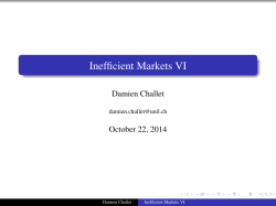 Inefficient Markets VI - HEC