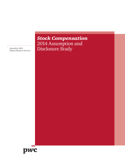 Stock Compensation 2014 Assumption and Disclosure Study