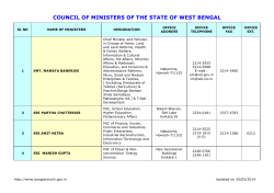 Ministers - West Bengal