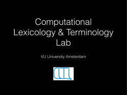 VU University Amsterdam - NTU Computational Linguistics Lab