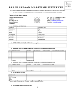 Application Forms - Dar es Salaam Maritime Institute