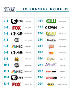 TV CHANNEL GUIDE - University of Wisconsin