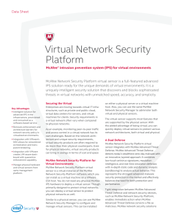 Virtual Network Security Platform