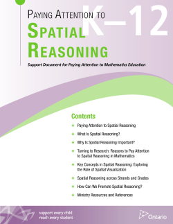 Paying Attention to Spatial Reasoning, K-12 Support