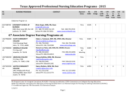 Texas Approved Professional Nursing Education Programs
