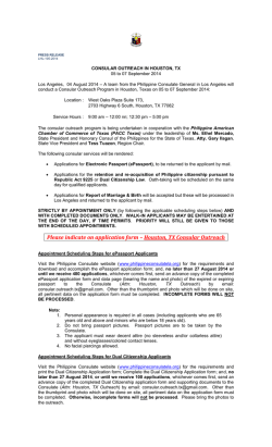 Houston, TX Consular Outreach - Philippine Consulate General in