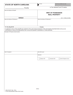 AOC-CV-401 - The North Carolina Court System