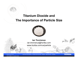 Titanium Dioxide and The Importance of Particle Size