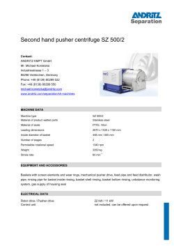 Second hand pusher centrifuge SZ 500/2