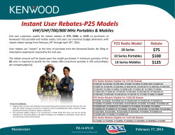 Instant User Rebates-P25 Models VHF/UHF/700