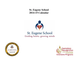 St. Eugene School 2014-15 Calendar