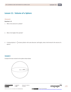 Lesson 11: Volume of a Sphere