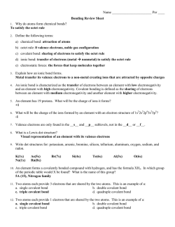 IB HL Chem Bonding Test