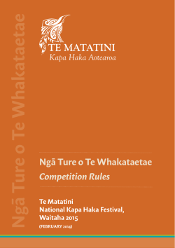 Competition Rules. - Te Matatini Kapa Haka Aotearoa