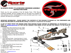 SA SPORTS FEVER 175 LB RECURVE CROSSBOW ASSEMBLY