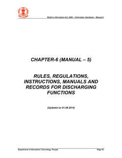 rules, regulations, instructions, manuals and records for discharging