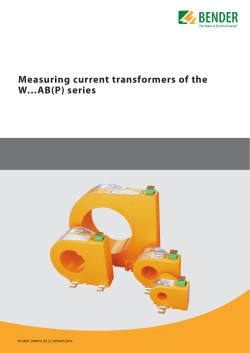 Measuring current transformers of the W…AB(P) series - Bender-DE