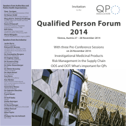 9th Qualified Person Forum - European Compliance Academy