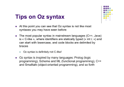 Tips on Oz syntax