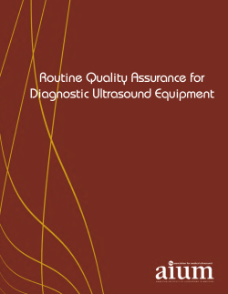 Routine Quality Assurance for Diagnostic Ultrasound