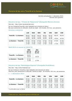 Horaires de bac entre Tenerife et La Gomera - GOMERA