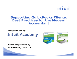 Supporting QB Clients_Best Practices for the Modern Acct NY 2014