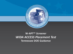 W-APT Tennessee DOE Guidance Webinar PDF