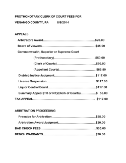 Prothonotary Fee Schedule