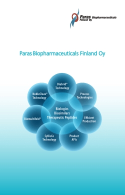 Download pdf file - Paras Biopharmaceuticals Finland Oy