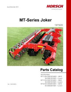 MT-Series Joker Parts Catalog 2014