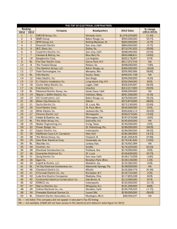 The Top 50 elecTrical conTracTors ranking company