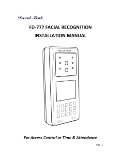 FD-777 FACIAL RECOGNITION INSTALLATION