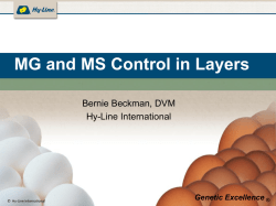 Dr Bernie Beckman &ndash; MG and MS Control in Layers