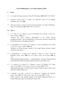 List of Publications: L. H. Gade (October 2014)
